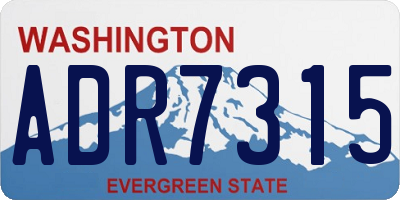 WA license plate ADR7315