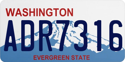 WA license plate ADR7316