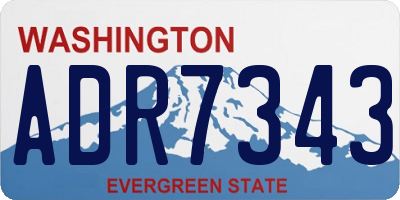 WA license plate ADR7343