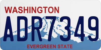 WA license plate ADR7349
