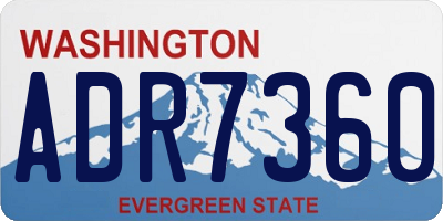 WA license plate ADR7360