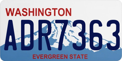 WA license plate ADR7363