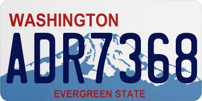WA license plate ADR7368