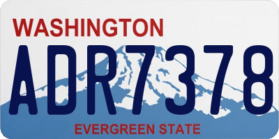 WA license plate ADR7378