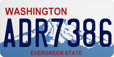 WA license plate ADR7386