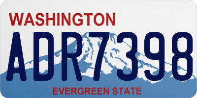 WA license plate ADR7398