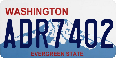 WA license plate ADR7402