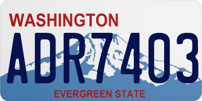 WA license plate ADR7403