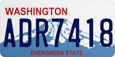 WA license plate ADR7418