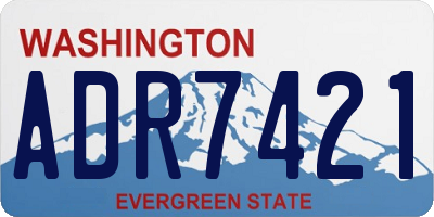 WA license plate ADR7421