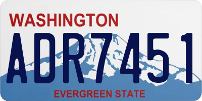 WA license plate ADR7451