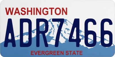 WA license plate ADR7466