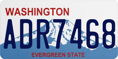 WA license plate ADR7468