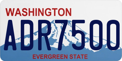 WA license plate ADR7500