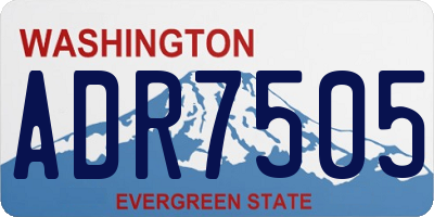 WA license plate ADR7505