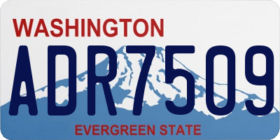WA license plate ADR7509