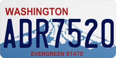 WA license plate ADR7520