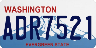 WA license plate ADR7521