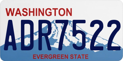 WA license plate ADR7522