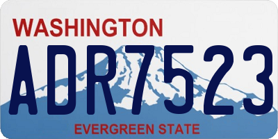 WA license plate ADR7523