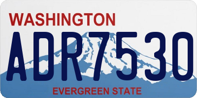 WA license plate ADR7530