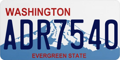WA license plate ADR7540
