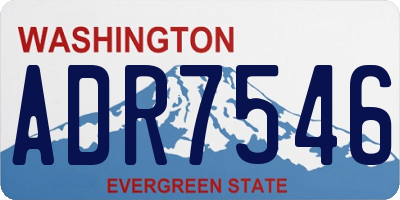 WA license plate ADR7546