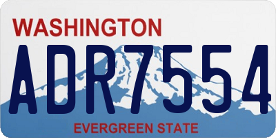 WA license plate ADR7554