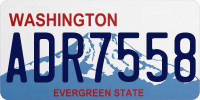 WA license plate ADR7558