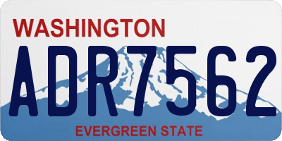 WA license plate ADR7562