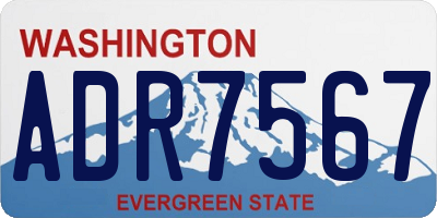 WA license plate ADR7567