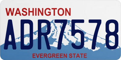 WA license plate ADR7578