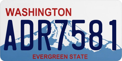 WA license plate ADR7581