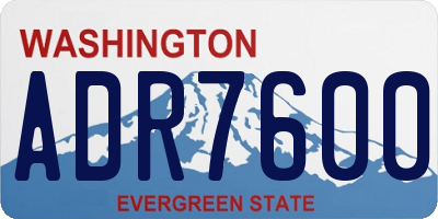 WA license plate ADR7600
