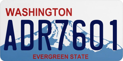 WA license plate ADR7601
