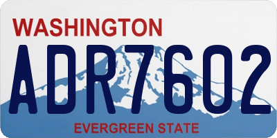 WA license plate ADR7602