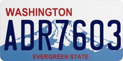 WA license plate ADR7603