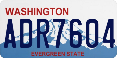 WA license plate ADR7604