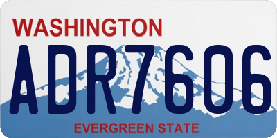 WA license plate ADR7606