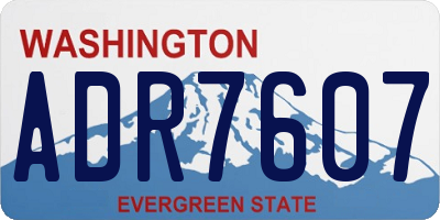 WA license plate ADR7607