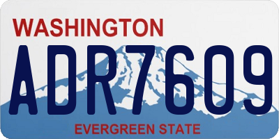WA license plate ADR7609