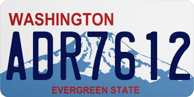 WA license plate ADR7612