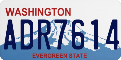 WA license plate ADR7614
