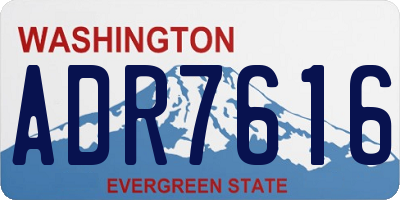 WA license plate ADR7616