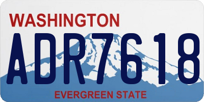 WA license plate ADR7618
