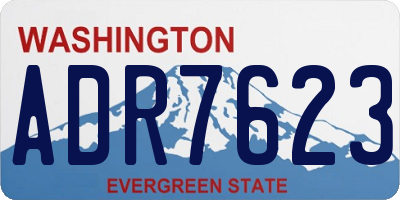 WA license plate ADR7623