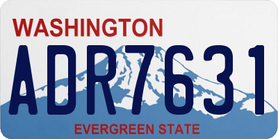 WA license plate ADR7631