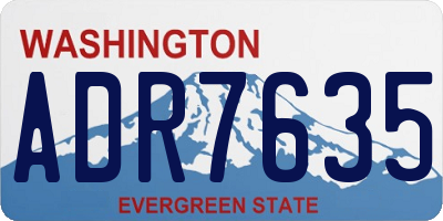 WA license plate ADR7635