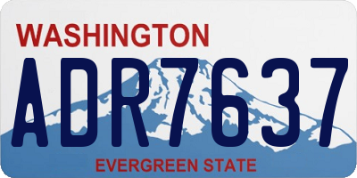 WA license plate ADR7637