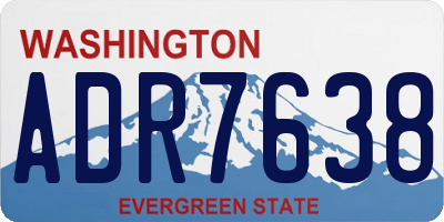 WA license plate ADR7638